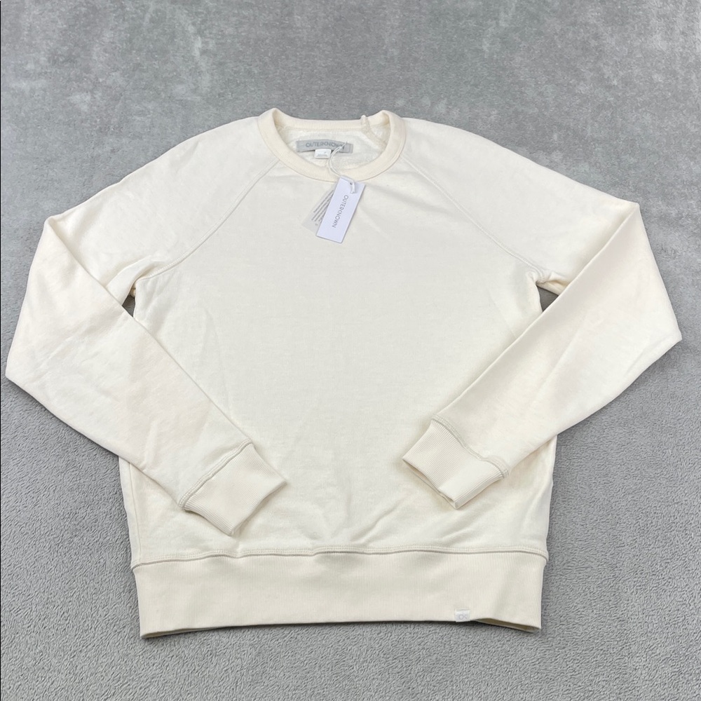 NEW Outerknown XS Women's‎ Organic Cotton Hemp Crew French Terry Cream Sweater